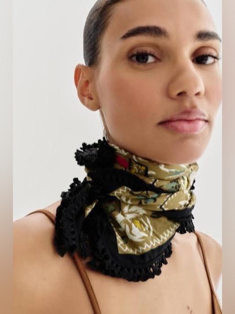Zara Womens Collection Fringed Floral Print Scarf